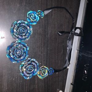 Blue floral necklace